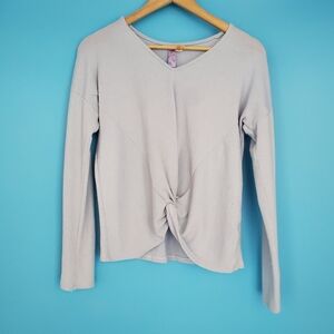 Alya Terry Knit Top Size Medium Light Blue